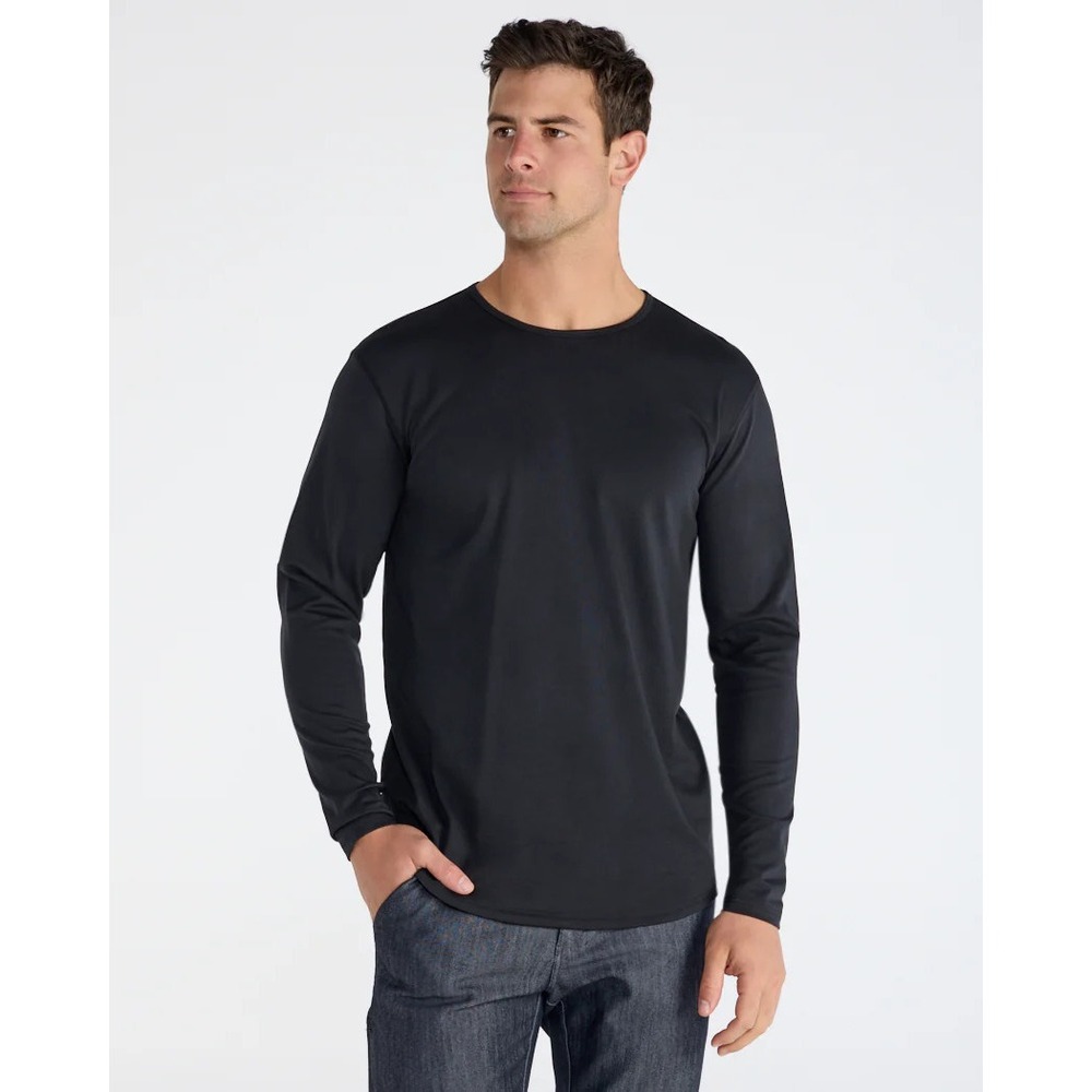BYLT Shirt Mens 2XL Blue Drop Cut Long Sleeve Crew Neck‎ BYLT Blend Tee Top